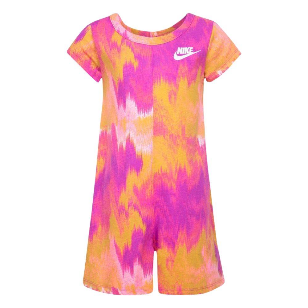 NIKE LITTLE GIRLS ALL-OVER-PRIN KNIT ROMPER