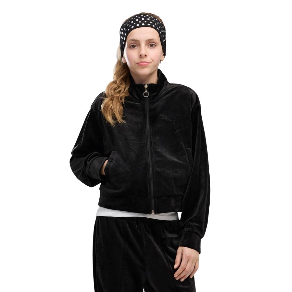 PUMA ESS ELEVATED VELOUR SHORT LENGTH  TRACKJACKET G