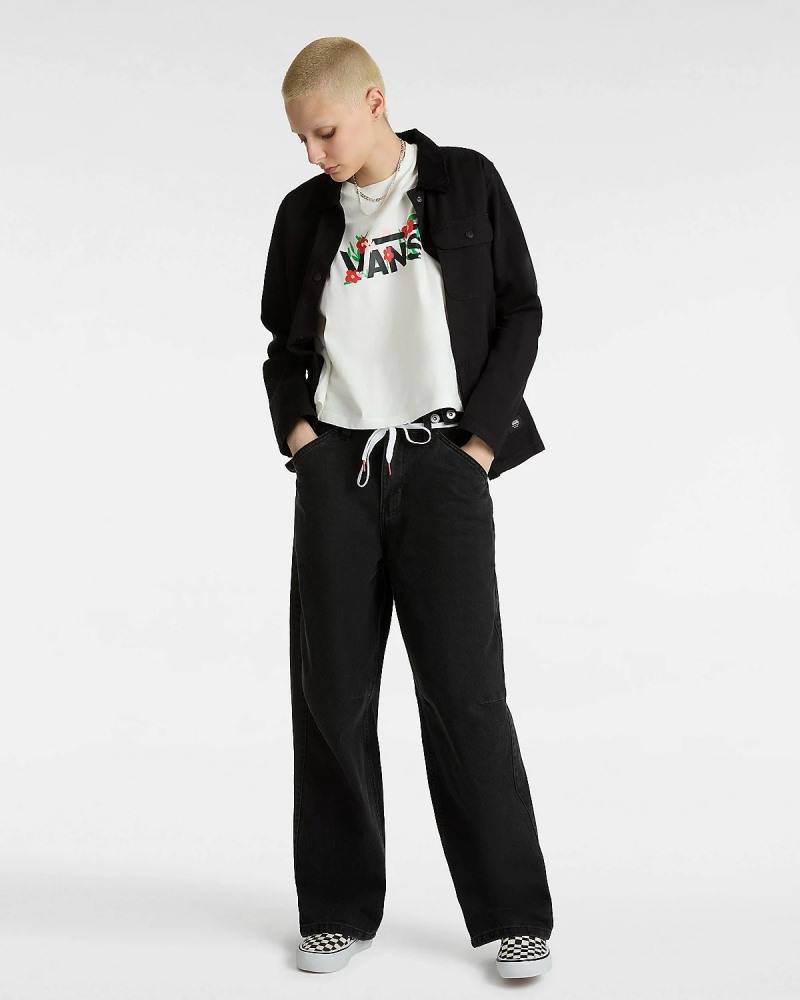 VANS FLEURS OVERSIZED CROP SS TEE