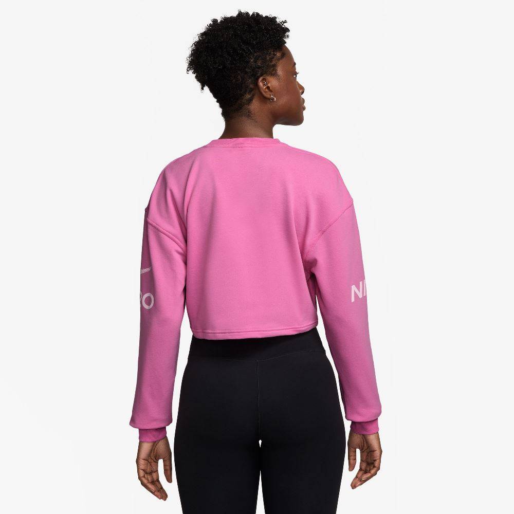 NIKE PRO DRI-FIT WOMENS FRENCH TERRY LOOSE CREW