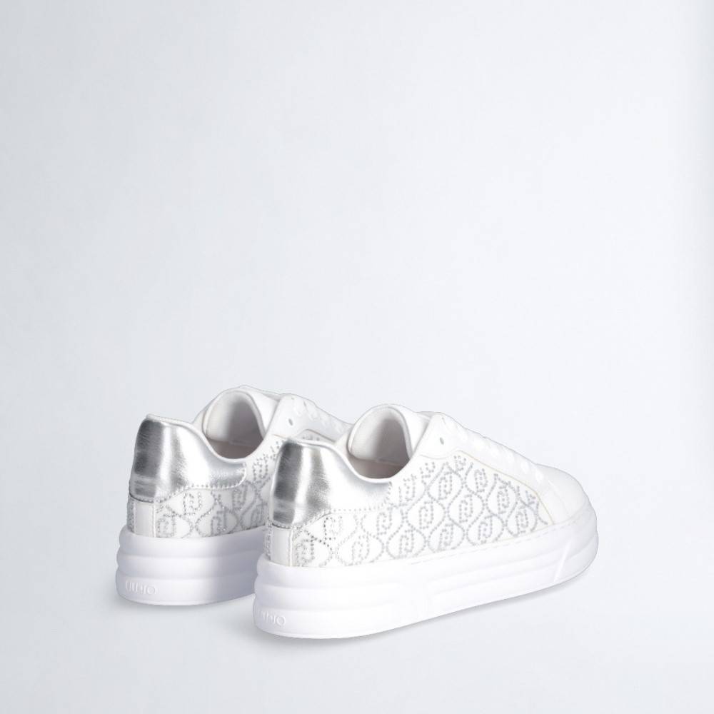 LIU JO CLEO 12 - PLATFORM SNEAKERS WITH RHINESTONE LOGO