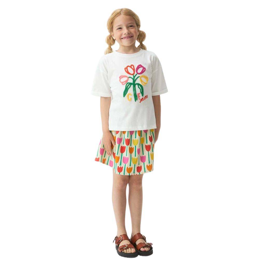 COMPANIA FANTASTICA COTTON T-SHIRT WITH PRINT
