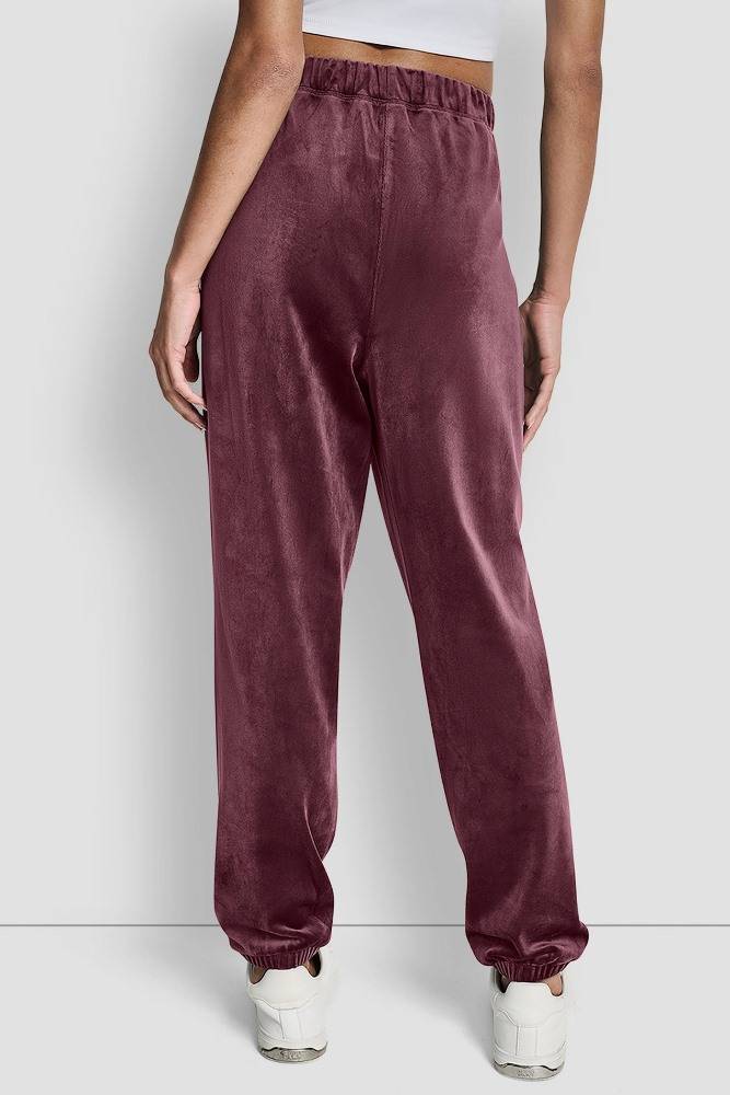 DKNY VELOUR RHINESTONE LOGO RELAXED JOGGER
