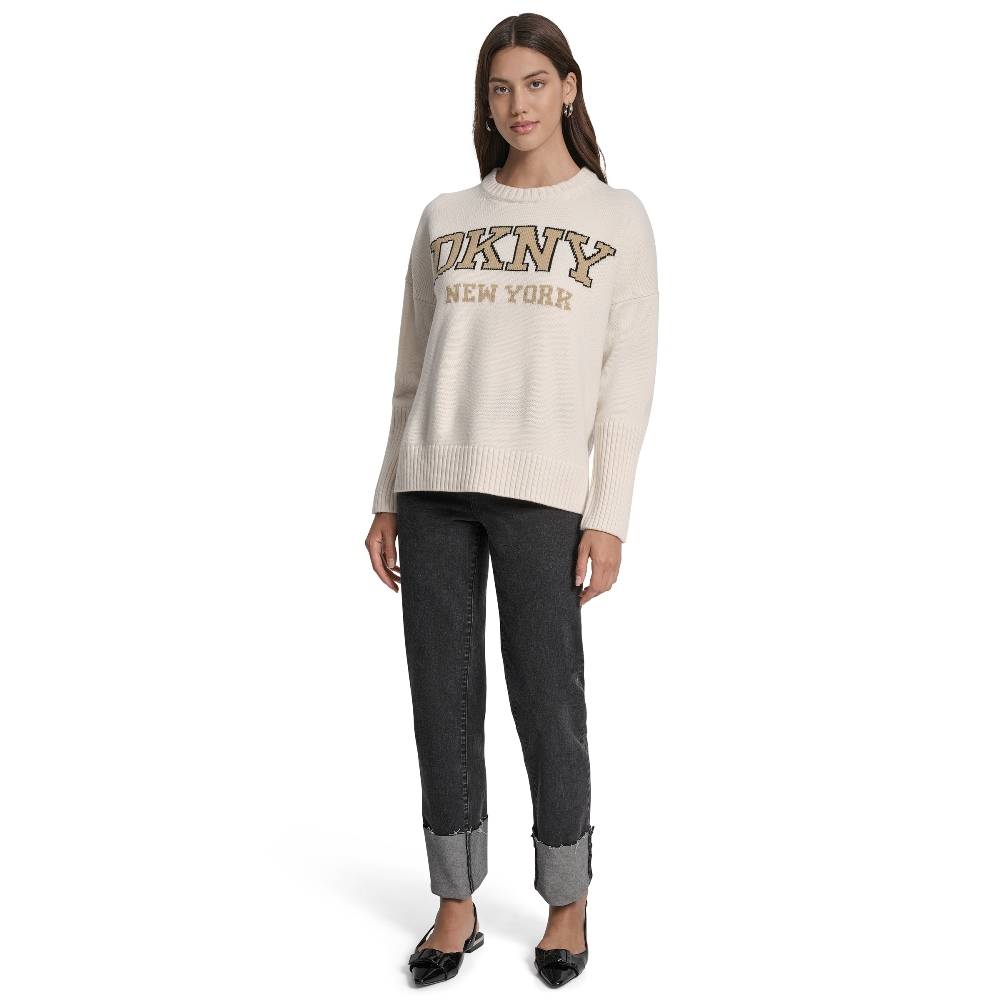 DKNY NEW YORK KNITTED CREW TOP