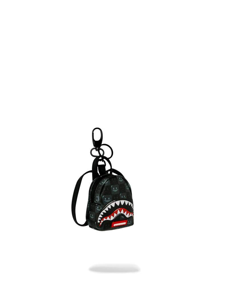 SPRAYGROUND SHARKS IN PARIS WTF BUBBLY BLACK CHECK KEYCHAIN