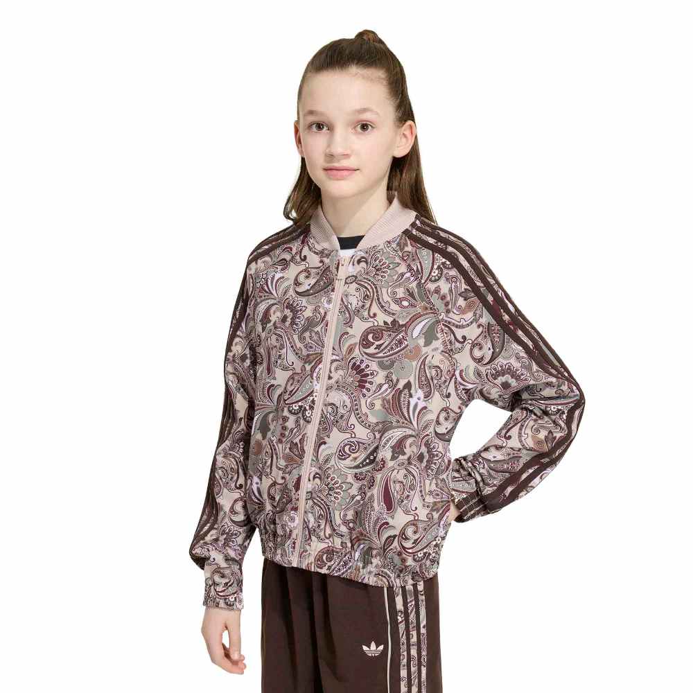 ADIDAS ORIGINALS GIRLS LIBERTY LONDON SST LOOSE SHORT PAISLEY TRACK TOP
