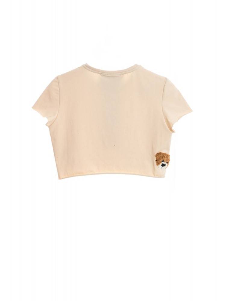 MWM TEDDY BEAR FLOCK PATCH CROPPED TANK TOP WOMEN