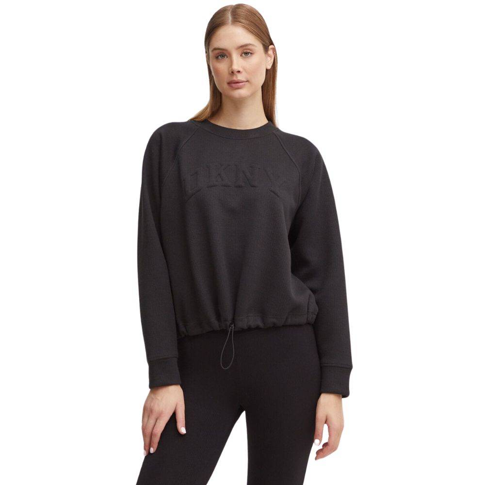 DKNY VARSITY PUFF LOGO CREW NECK