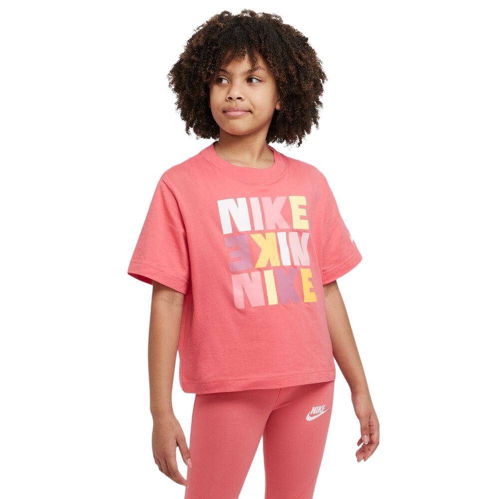 NIKE GIRLS BOXY TEE LOGO PRINT