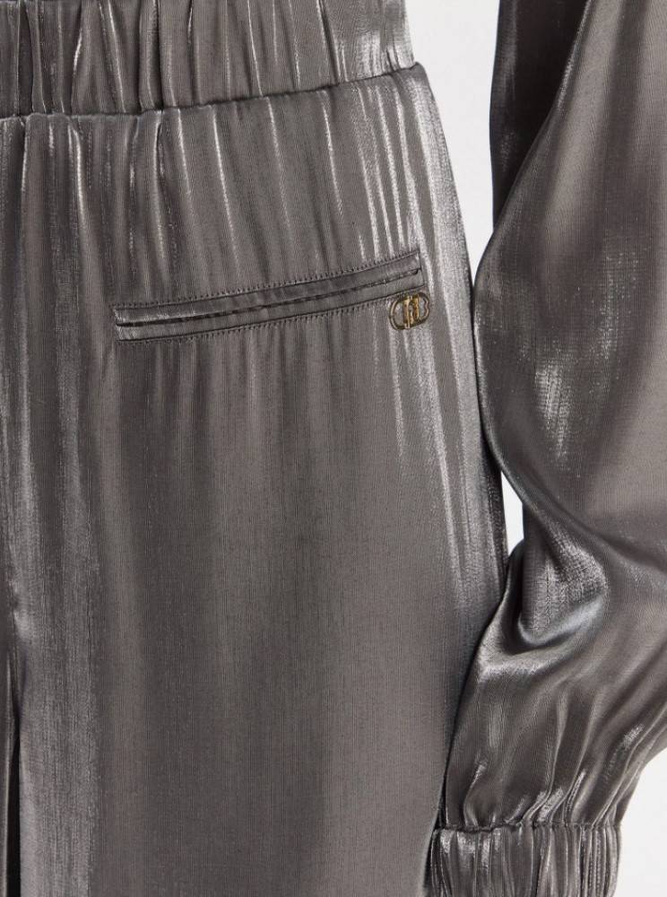 LIU JO LAMINATED FLARED TROUSERS