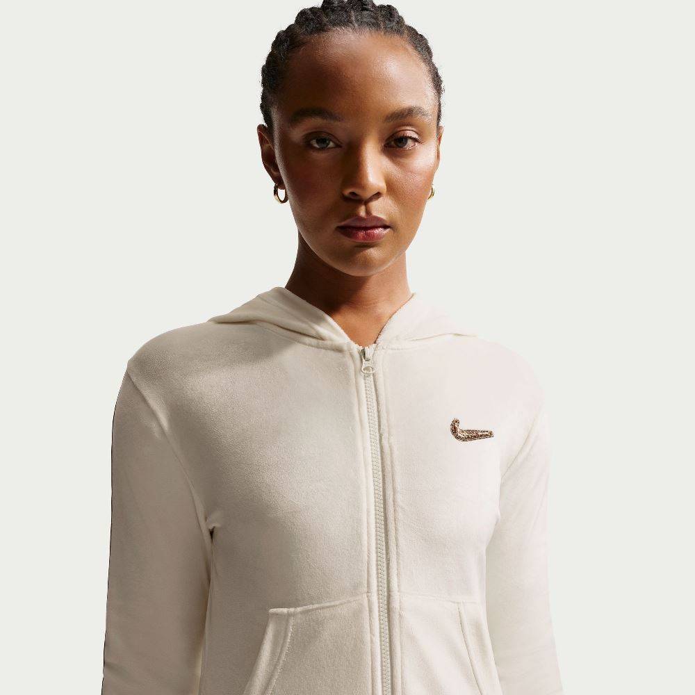 NIKE NSW VELOUR TREND FULL-ZIP HOODED TOP