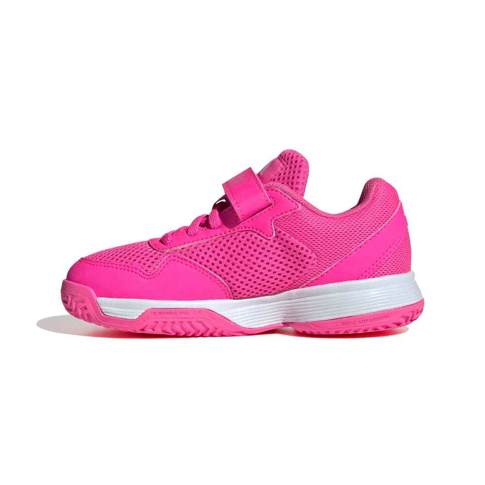 ADIDAS KIDS COURTFLASH HOOK-AND-LOOP TENNIS SHOES