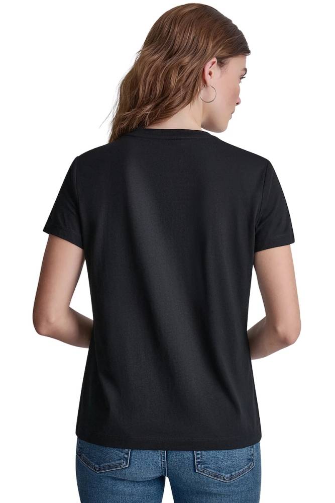 DKNY JEANS STACKED RHINESTONE DOME TEE