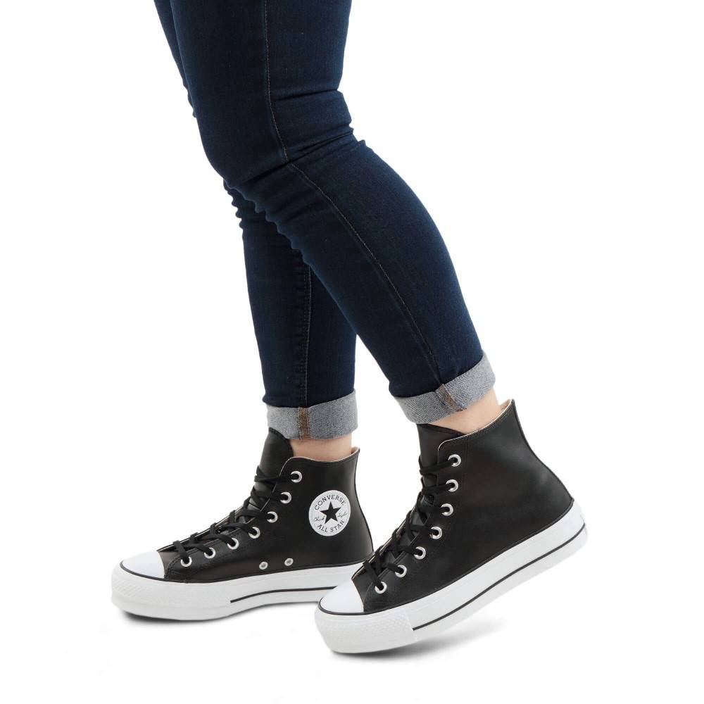 CONVERSE ALL STAR PLATFORM LEATHER HIGH-TOP