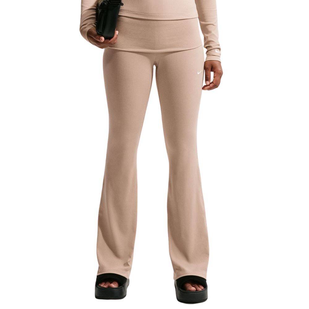 NIKE WOMENS CHILL KNIT MID-RISE TIGHT RIBBED PANT
