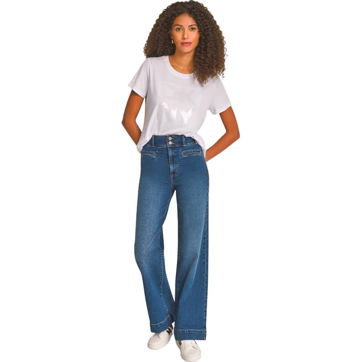 DKNY SEQUIN LOGO CREW NECK TEE