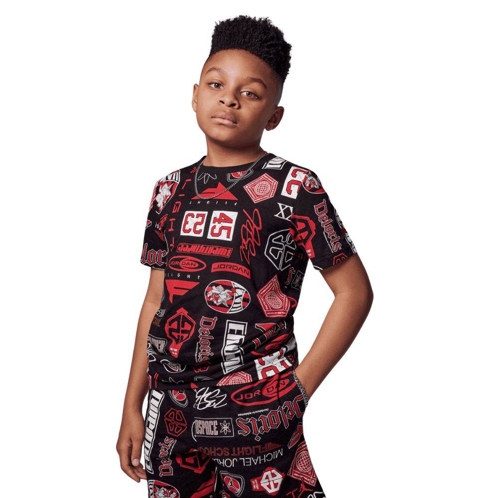 NIKE JORDAN BOYS MJ ESS AOP SS TEE