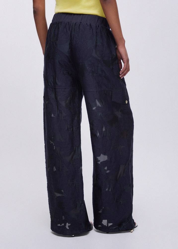 LIU JO ORGANZA JACQUARD TROUSERS
