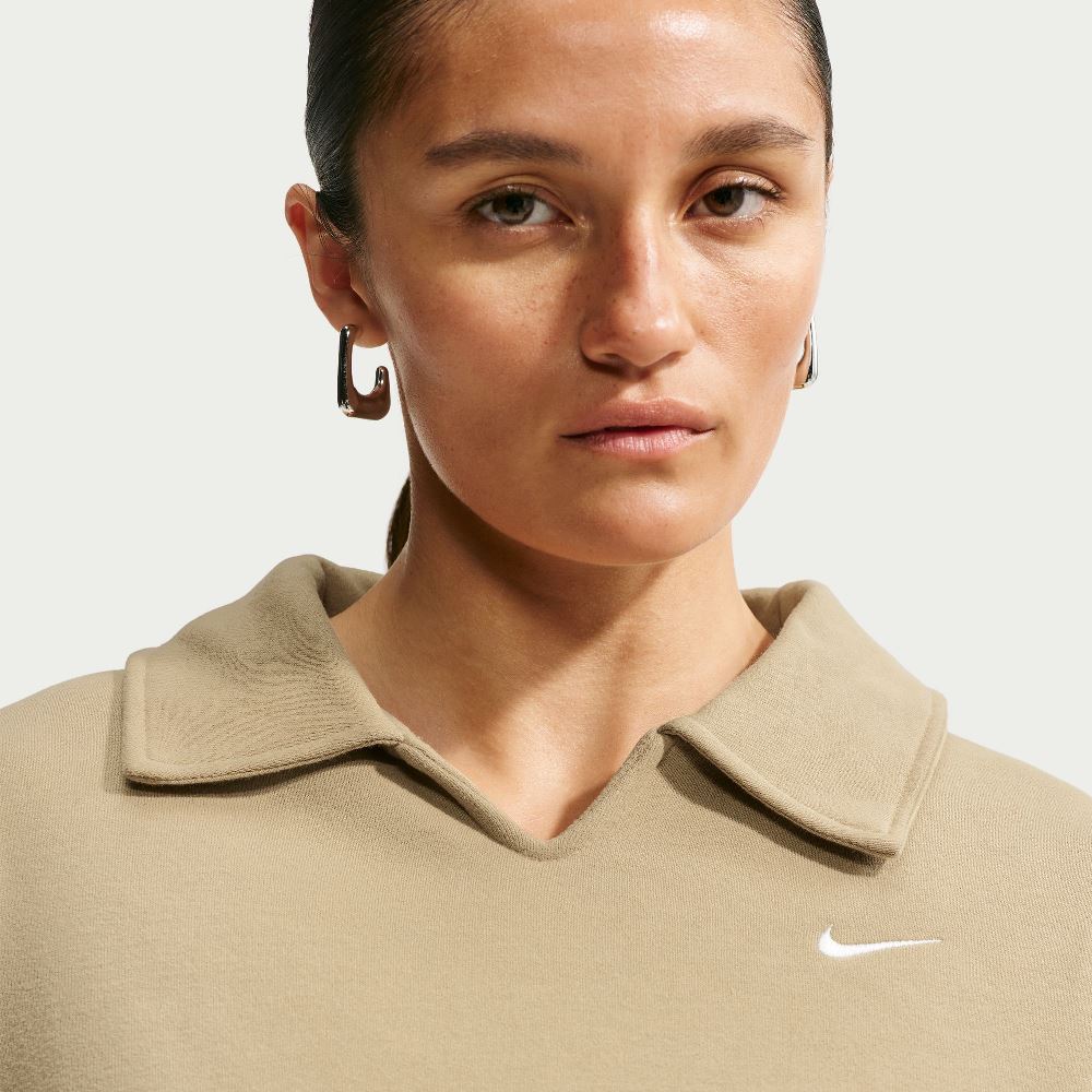 NIKE STUDIO FLEECE OVERSIZED CROPPED POLO
