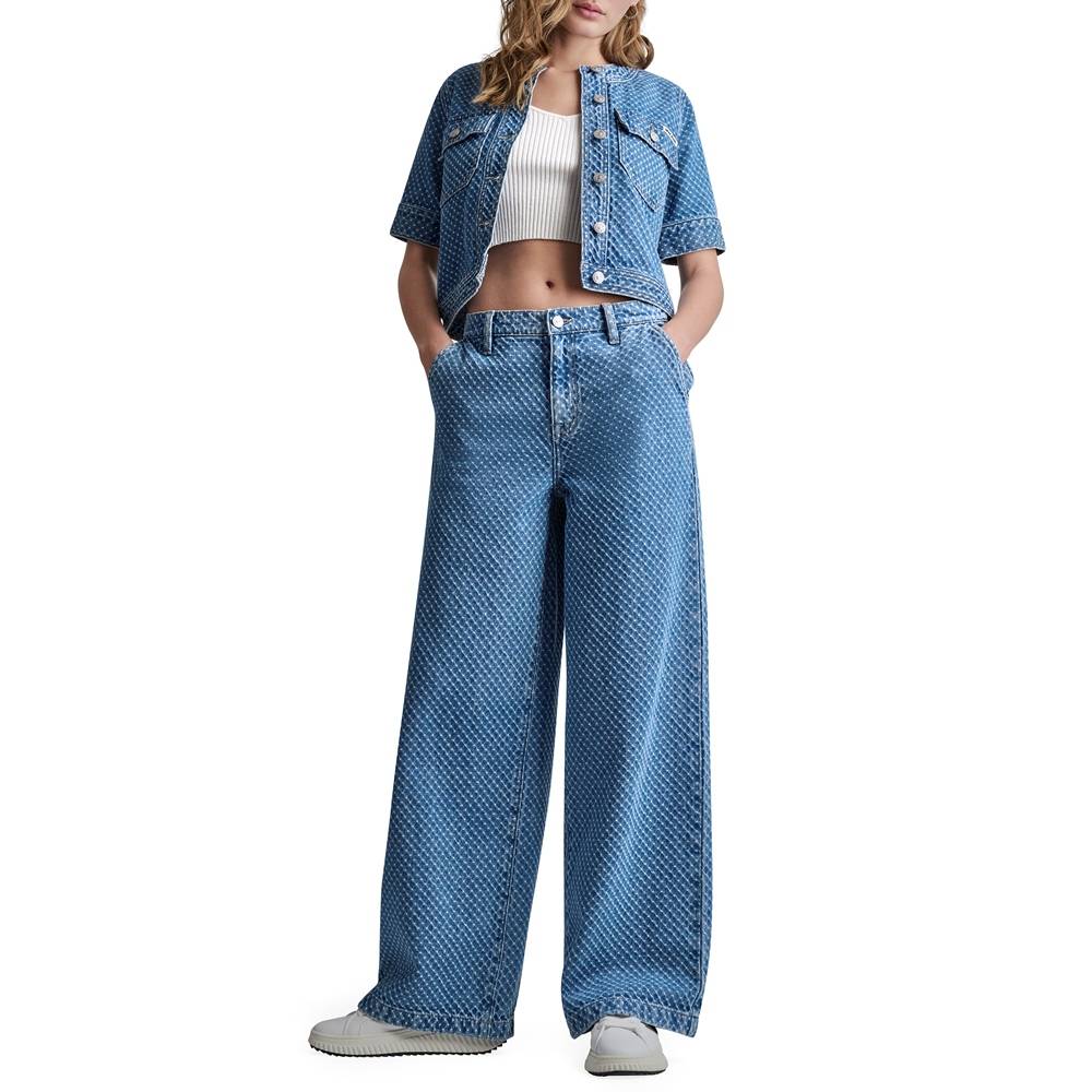 DKNY MID RISE WIDE LEG WITH SLASH POCKETS JEANS