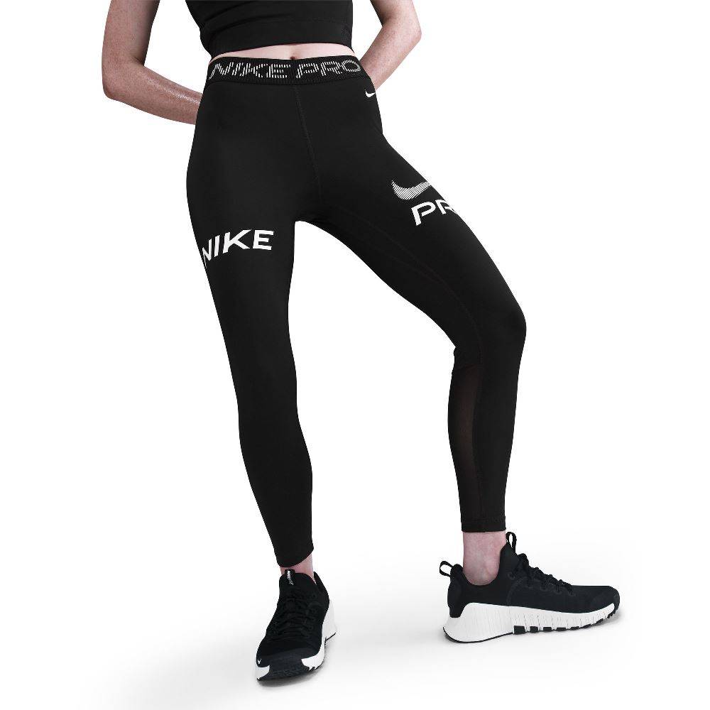 NIKE PRO MID-RISE 7/8 MESH PANEL GRAPHIC LEGGINGS