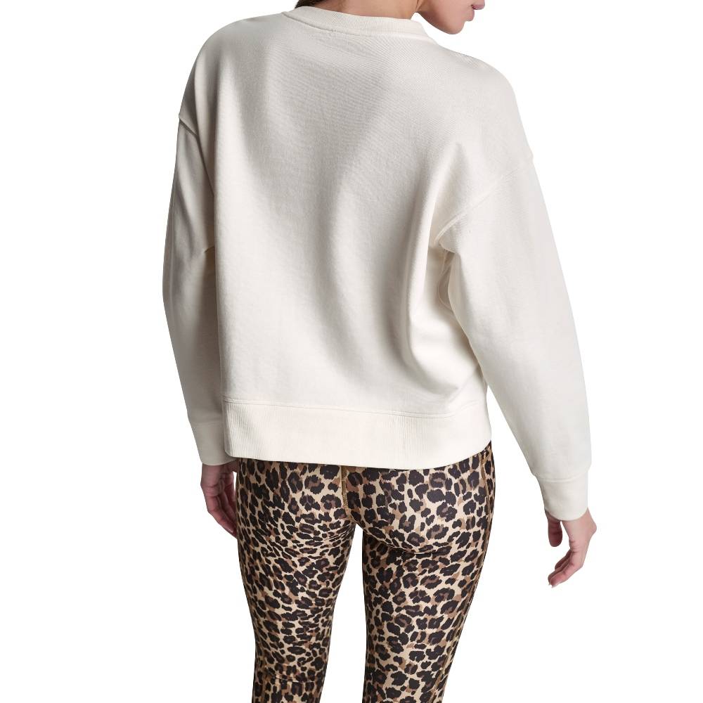 DKNY LEOPARD LOGO CREW TOP