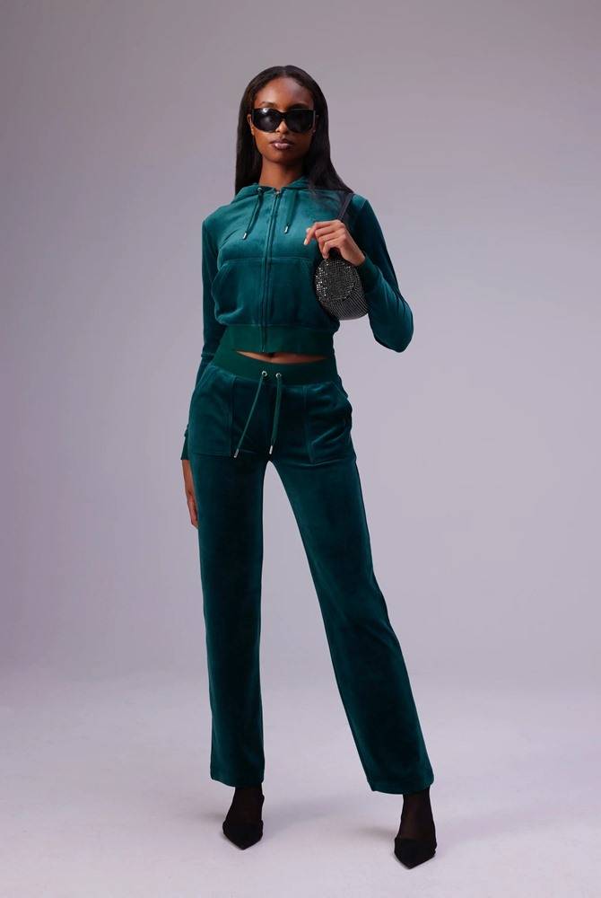 JUICY COUTURE ROBERTSON CLASSIC VELOUR ZIP HOODIE