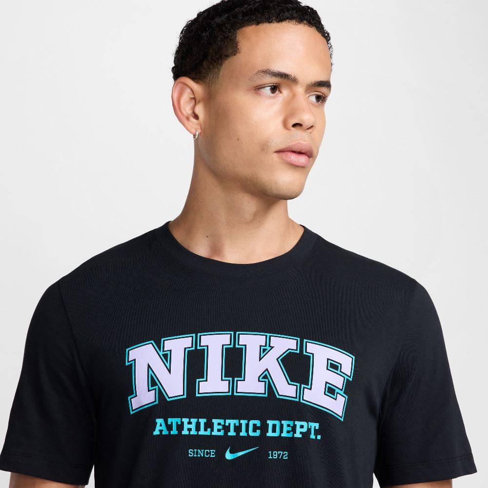 NIKE DRI-FIT FITNESS HYBRID-PRINT TEE