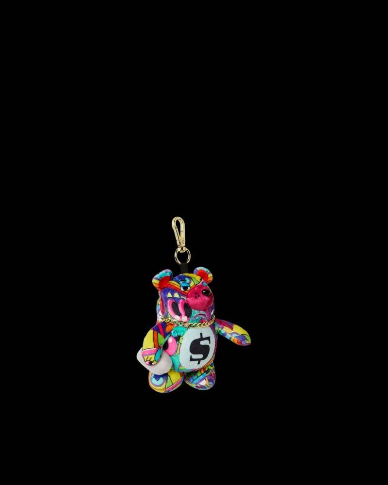 SPRAYGROUND STEADY TRIPPIN MYSTERY BEAR BAG CLIP