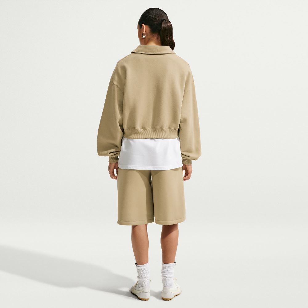 NIKE STUDIO FLEECE OVERSIZED CROPPED POLO