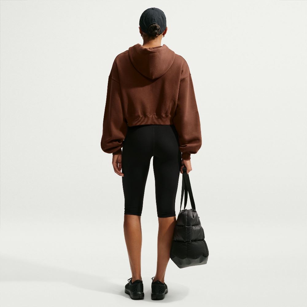NIKE STUDIO FLEECE OVERSIZED CROPPED FULL-ZIP HOODIE
