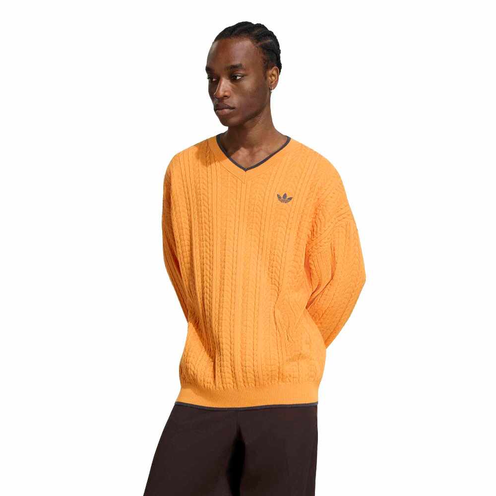 ADIDAS ORIGINALS M CABLE KNIT CREWNECK SWEATSHIRT
