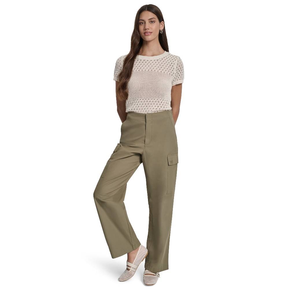 DKNY HIGH-RISE STRAIGHT-LEG CARGO PANT