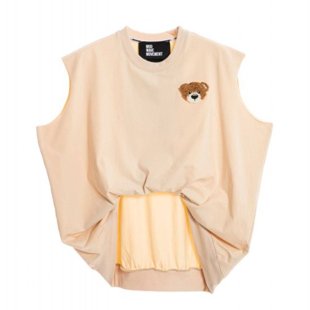 MWM TEDDY BEAR FLOCK PATCH OVERSIZED TANK TOP WOMEN