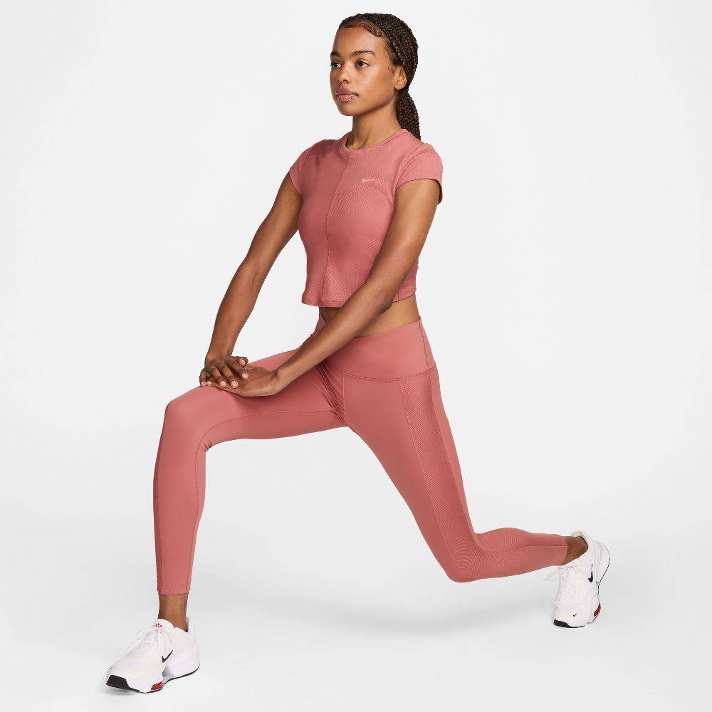NIKE ONE RIB SHORT-SLEEVE CROPPED TOP