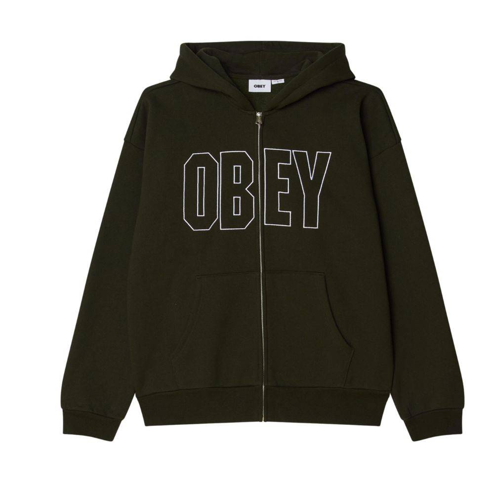 OBEY GORDON EXTRA HEAVY ZIP HOOD FLEECE