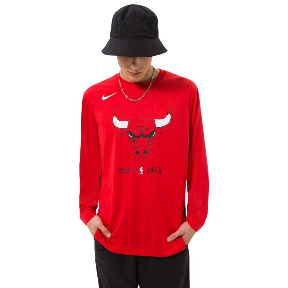 NIKE NBA CHICAGO BULLS DRI-FIT LONG-SLEEVE PREGAME TEE