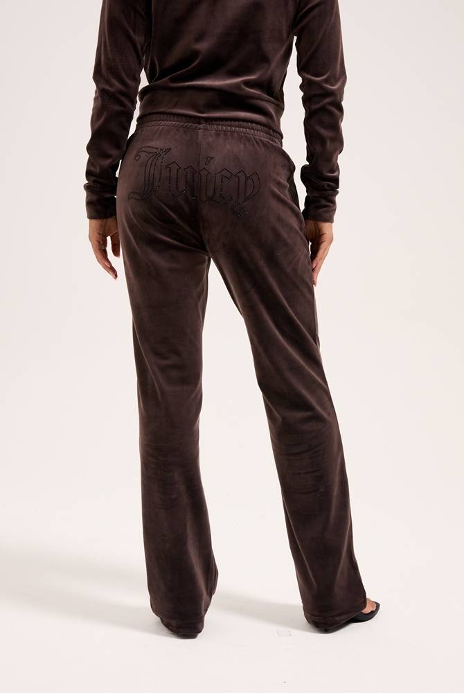 JUICY COUTURE TINA CLASSIC VELOUR OUTLINE DIAMANTE TRACKPANT