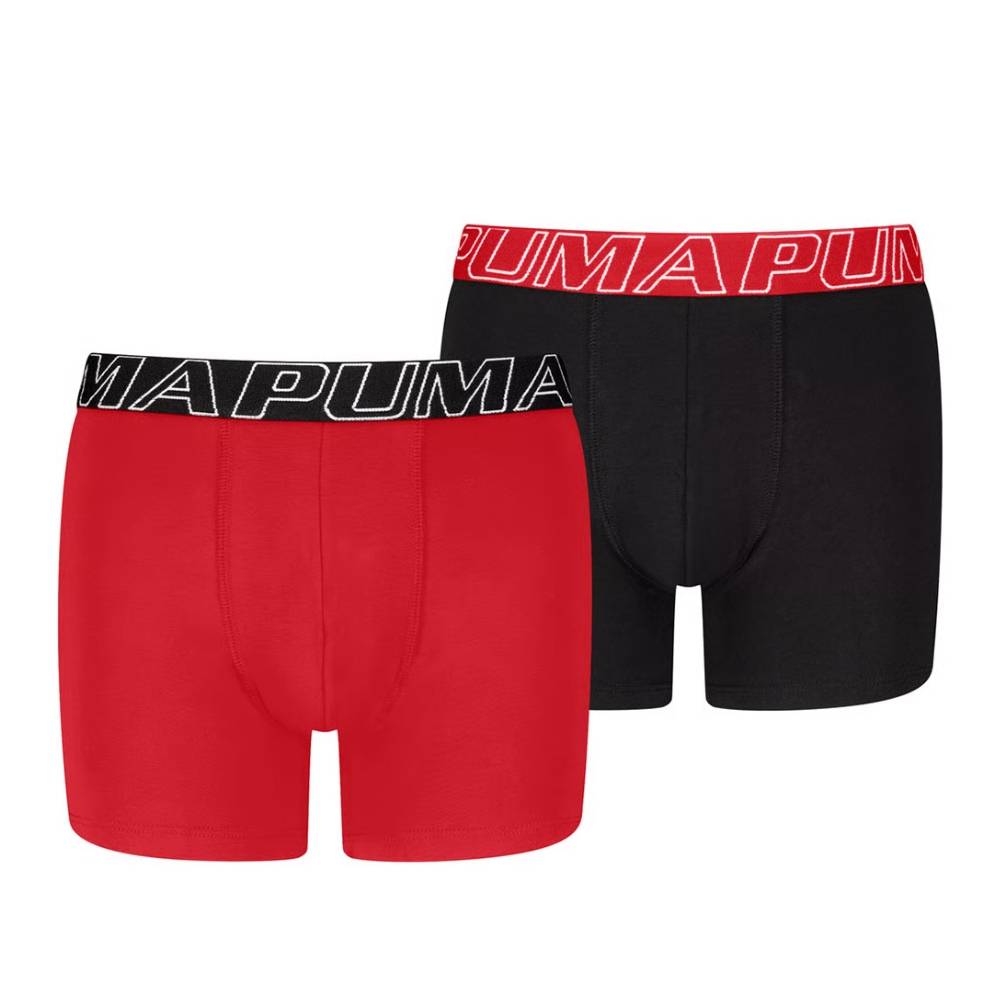 PUMA 947814 BOYS SLAUNTED LOGO ELASTIC BOXERS 2P