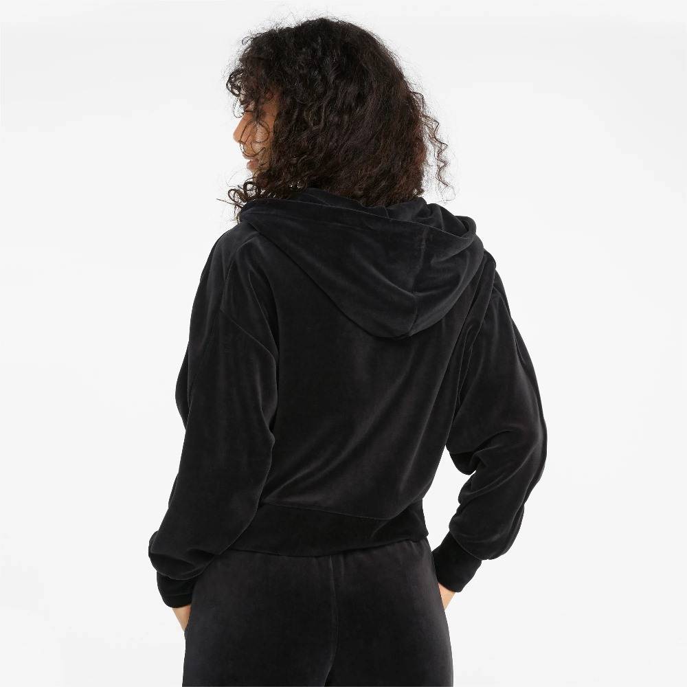 PUMA ICONIC T7 VELOUR WOMENS FULL-ZIP HOODIE