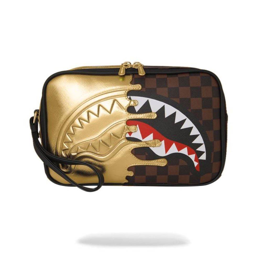 SPRAYGROUND SHARKS IN PARIS GOLD DRIP TOILETRY BRICK