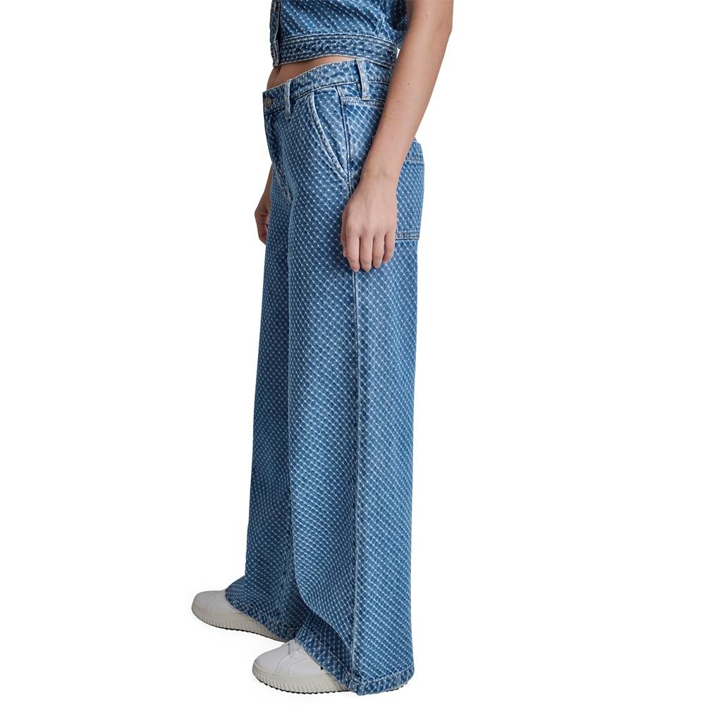 DKNY MID RISE WIDE LEG WITH SLASH POCKETS JEANS