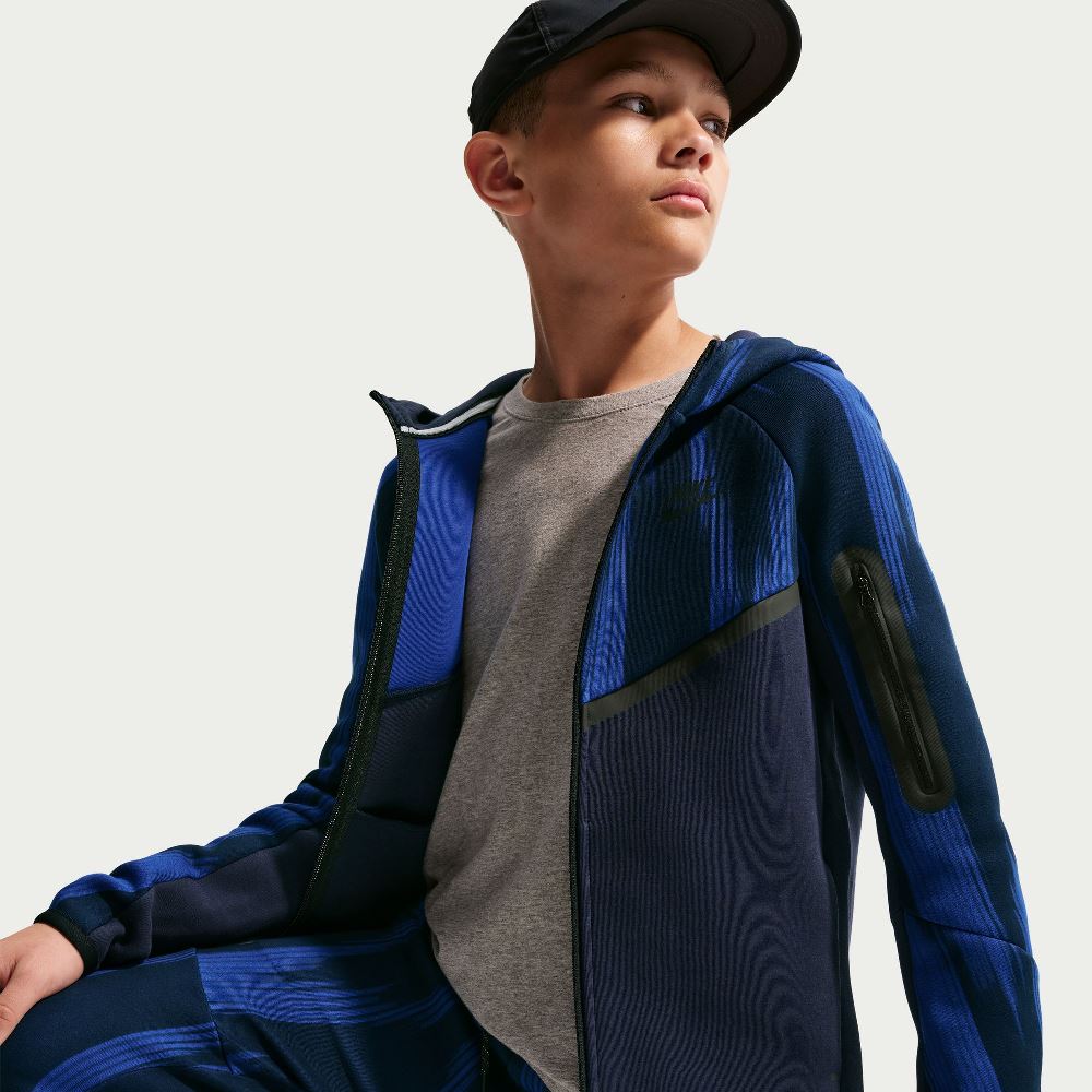 NIKE NSW KIDS TECH FLEECE AOP FZ HOODIE