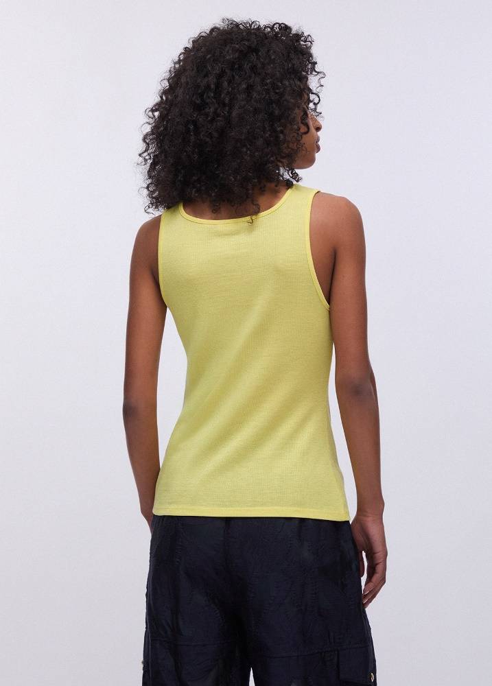 LIU JO SLEEVELESS TANK WITH MONOGRAM LOGO