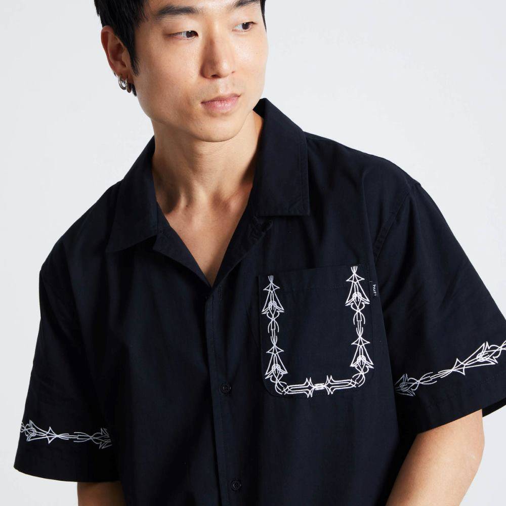 HUF PINSTRIPE EMB S/S RESORT SHIRT