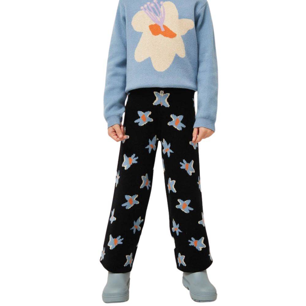 COMPANIA FANTASTICA GIRLS KNIT PANT WITH CALATEA FLOWER PRINT