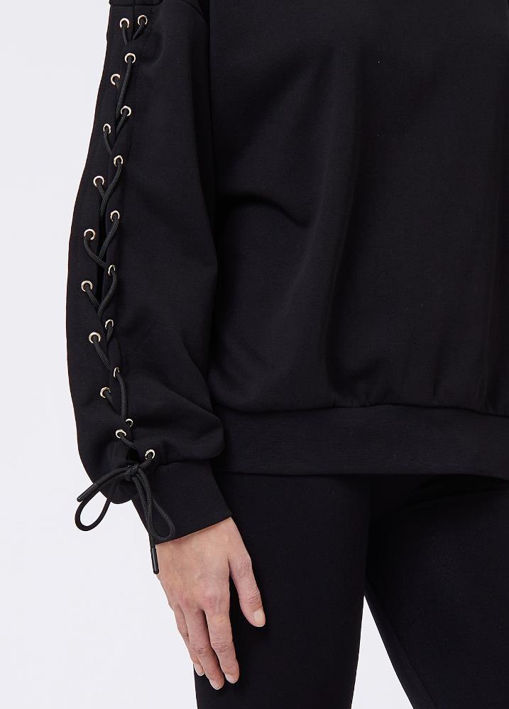 LIU JO SWEATSHIRT WITH LACE DETAILS