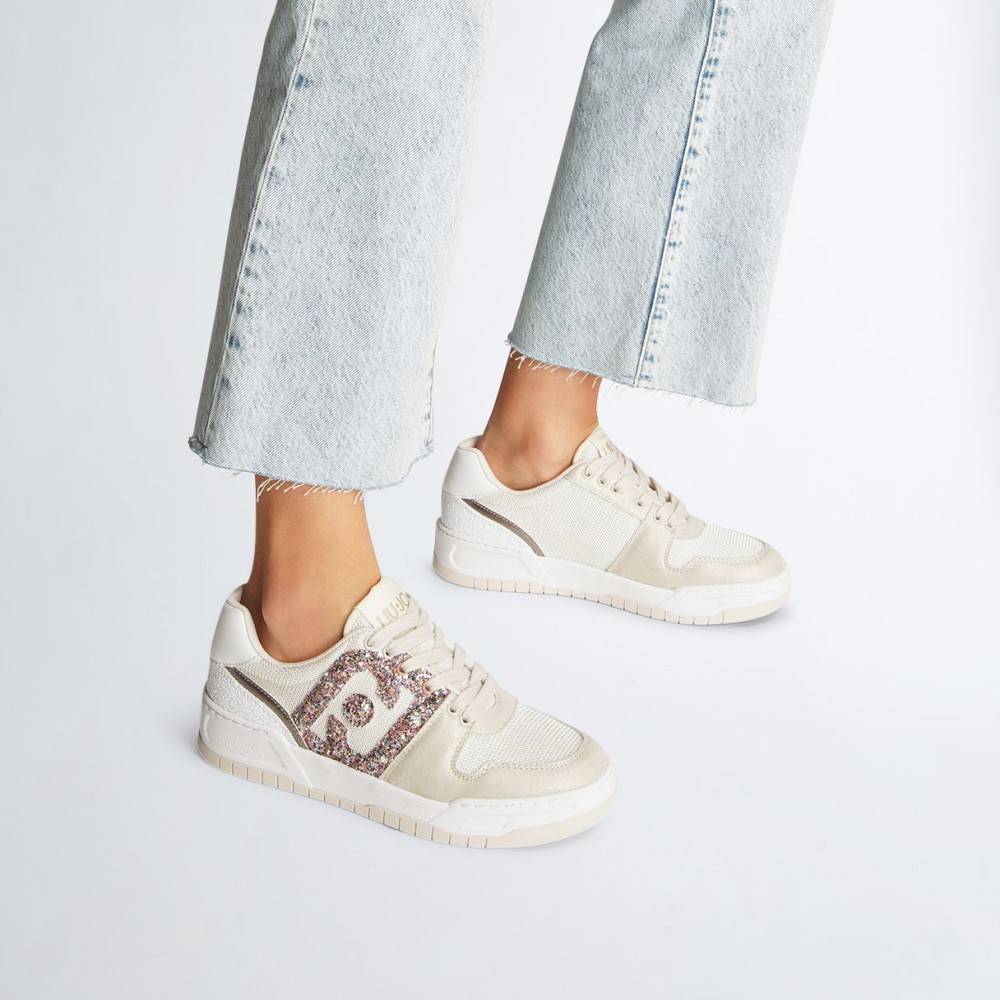 LIU JO BASKETBALL SNEAKERS WITH GLITTER