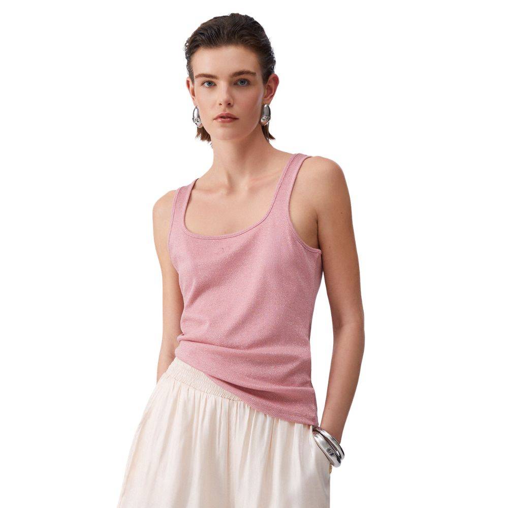 LIU JO SLEEVELESS TANK WITH MONOGRAM LOGO