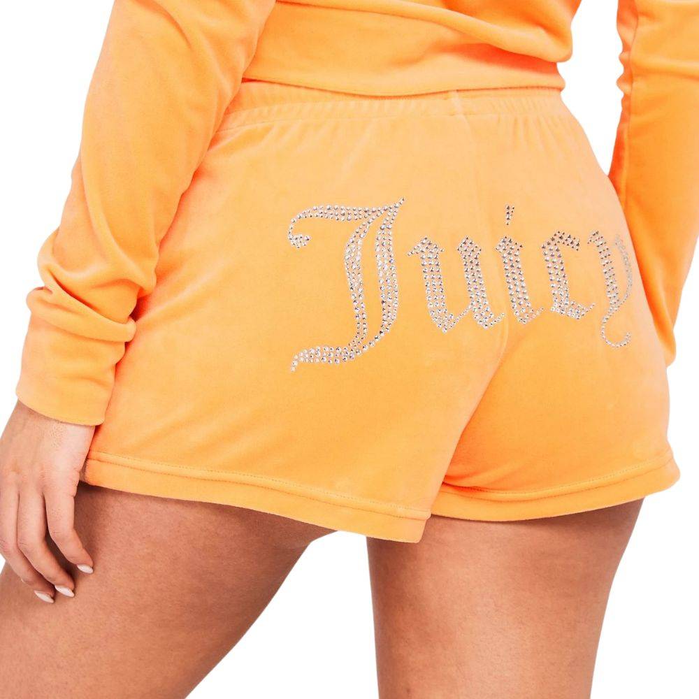 JUICY COUTURE TAMIA VELOUR DIAMANTE TRACK SHORTS